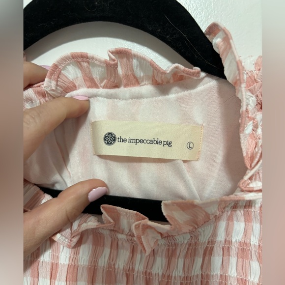 Gingham Dress - Size L - The Impeccable Pig - Pink - Picture 4 of 4